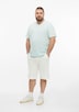 Baumwoll-T-Shirt mit Logo-Print und V-Neck