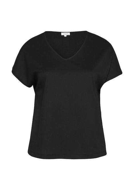 Strukturiertes V-Neck-T-Shirt im Relaxed Fit