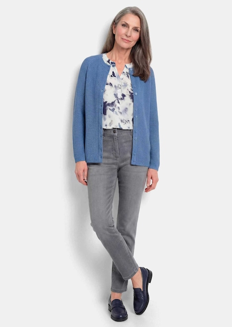 Cardigan aus Baumwolle, Rundhals