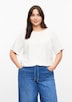 Leinenmixbluse mit Raffungen