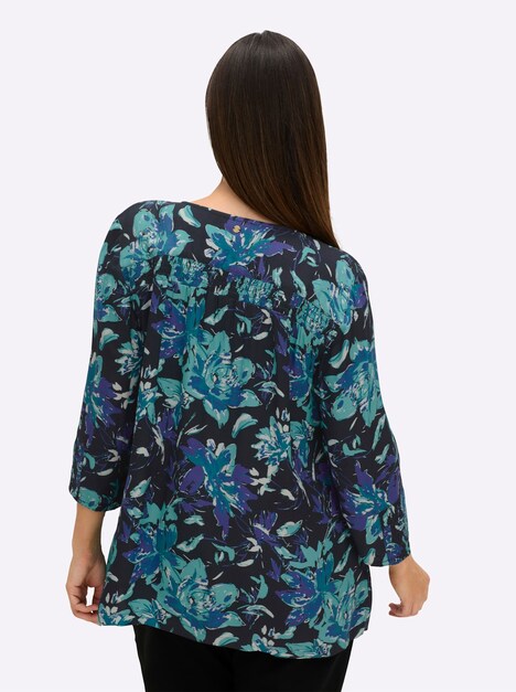 Tunika 3/4-Arm Sonstiges Muster Ohne Kragen