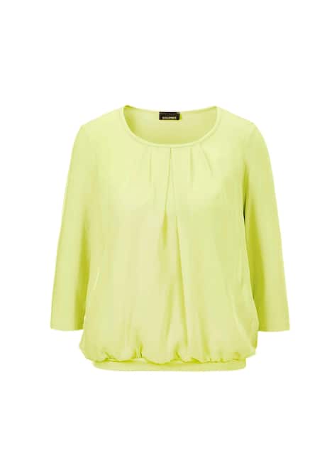 Chiffon-Shirt mit 3/4-Arm, Rundhals