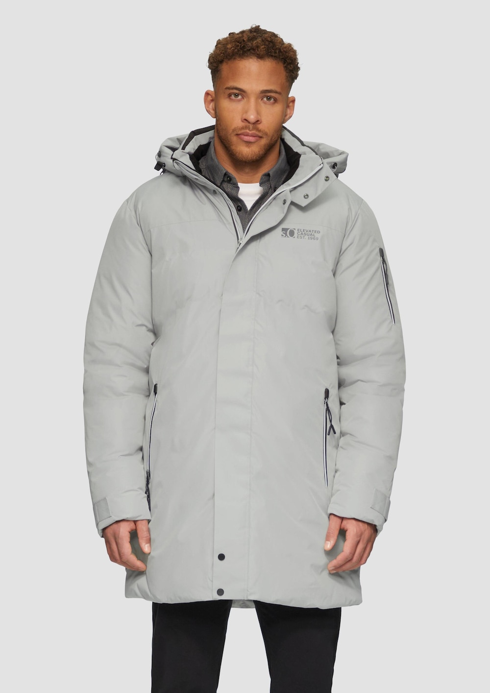 Wasserabweisender wattierter Parka mit Kontrast-Details