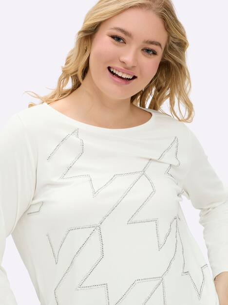 Shirt Langarm Uni Ohne Kragen