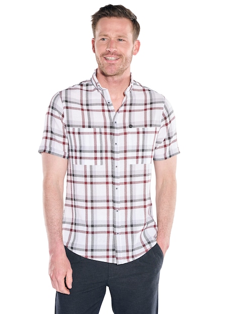 Herren Karohemd aus Leno-Ware , Bordeaux