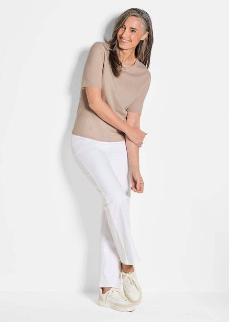 Halbarmpullover mit Rundhals aus Kaschmir