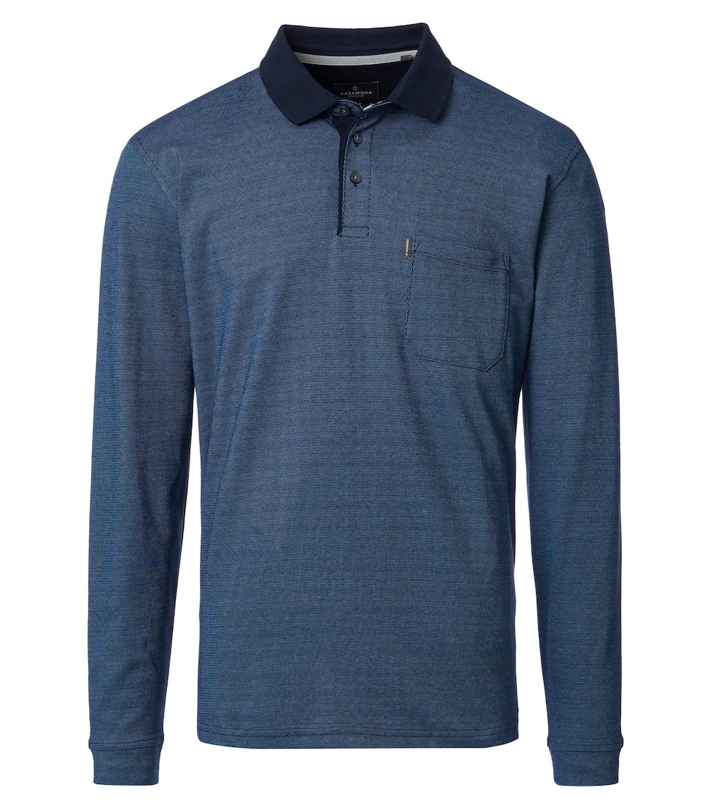 Polo-Shirt Langarm uni