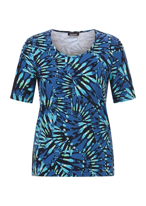 Baumwollshirt mit femininen Blüten