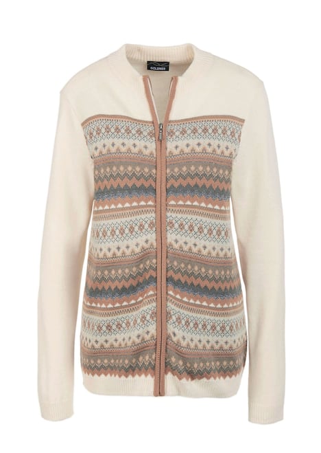 GOLDNER Noorse tricot jasje Tricot jasje met Noors motief en warme scheerwol