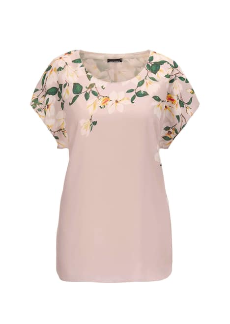 GOLDNER Schlupfbluse Luchtige blouse van chiffon met een bloemenprint