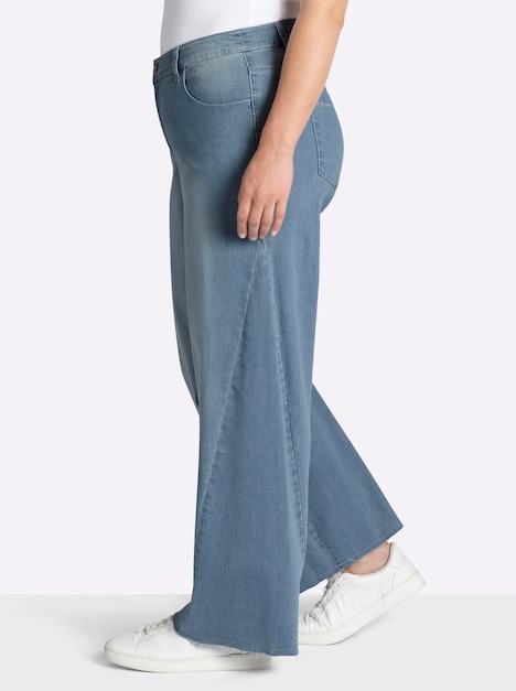Jeans Jeans mit weitem, ausgestelltem Bein Formbund