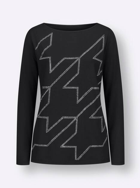 Shirt Langarm Uni Ohne Kragen