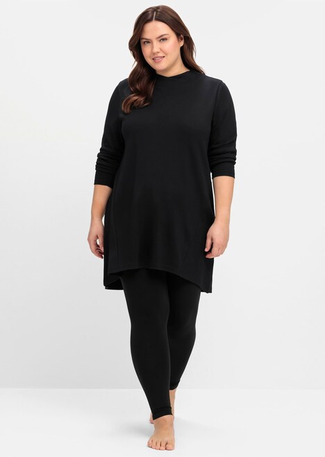 Sweatshirt Langarm Uni Stehkragen