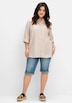 3/4-Arm-Bluse 3/4-Arm Streifen Hemdkragen