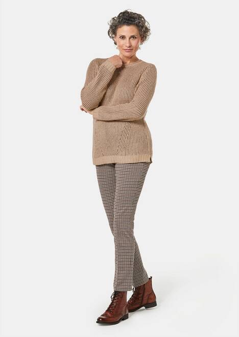 Strickpullover mit Struktur, Glitzer