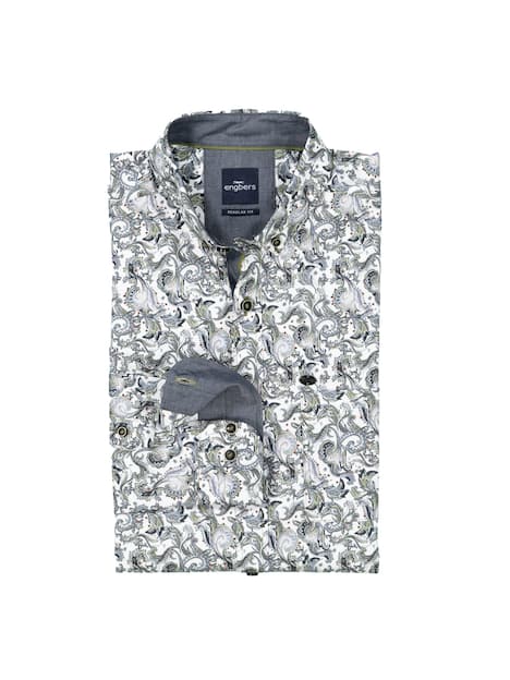 engbers Herren Langarm-Hemd gemustert , Khaki