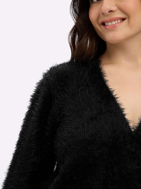 Langarm-Pullover Langarm-Pullover mit Flauschgarn Langarm