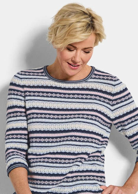 Strickpullover im Ringel-Look