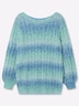 Langarm-Pullover Ajourpullover mit Blockstreifen Langarm Ohne Kragen
