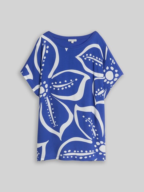 T-Shirt im Material-Mix