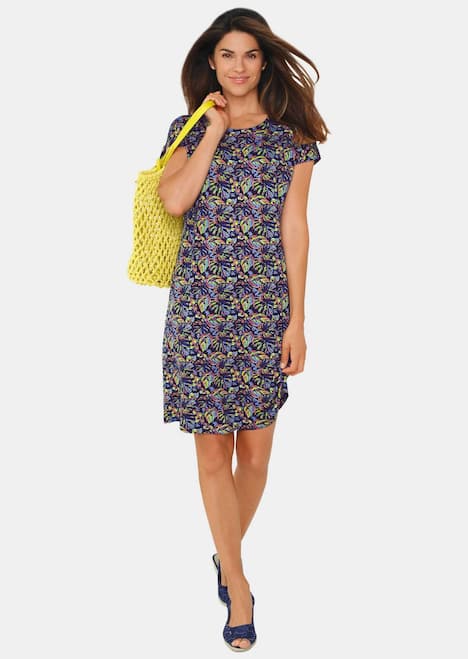 Modernes Viskosekleid, Allover-Print