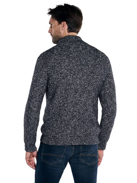 engbers Herren Pullover mit Troyerkragen , Schwarz