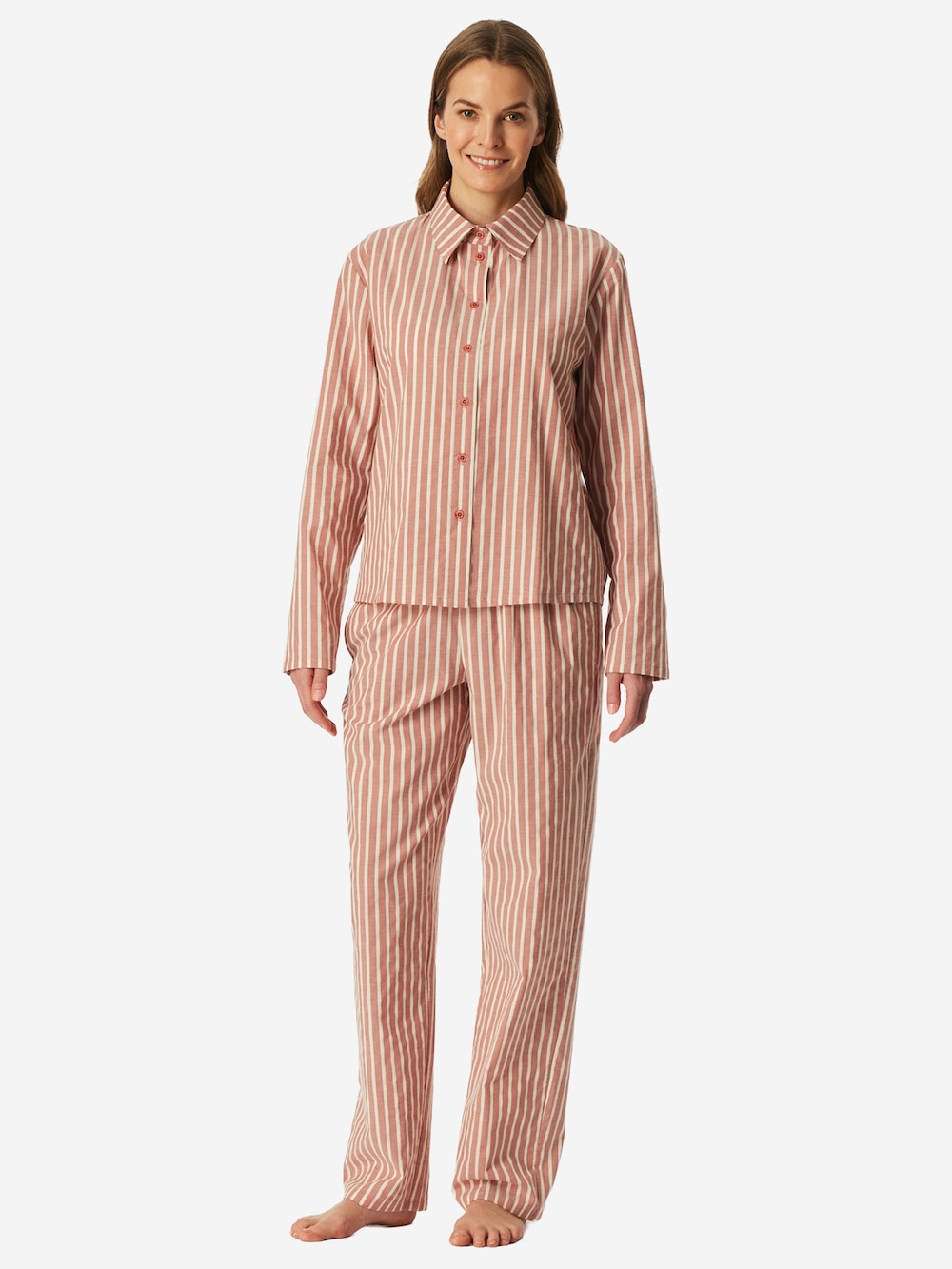 Schiesser Damen Pyjama Selected Premium terracotta
