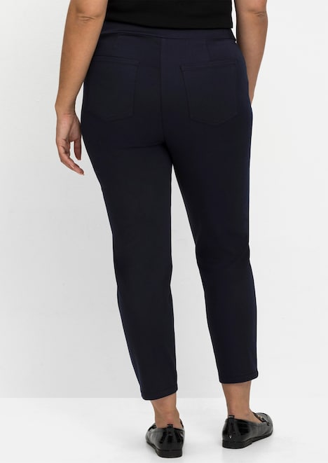 Schlupfhose 7/8-Hose mit Schlupfbund, schmale Form Rundumdehnbund Uni