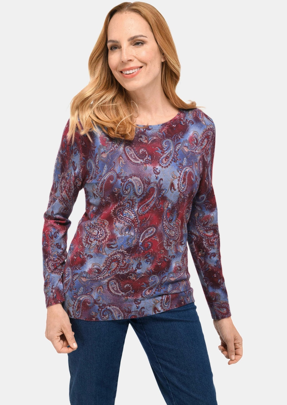 Sportlich-femininer Druckpullover