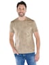 Herren Rundhals T-Shirt mit Allover-Print , Hellbraun