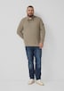 Wollmix-Pullover mit Schalkragen und Struktur