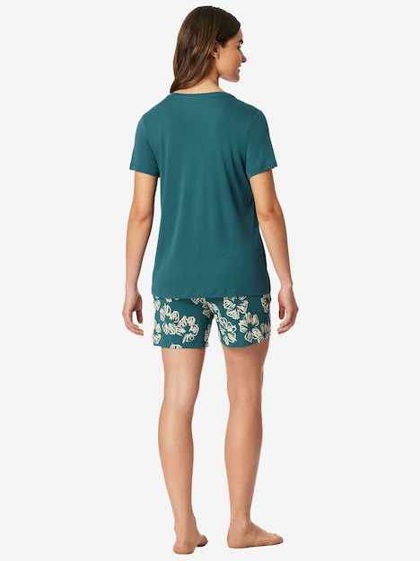 Schiesser Damen Pyjama Modern grün