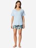 Schiesser Damen Pyjama Modern hellblau