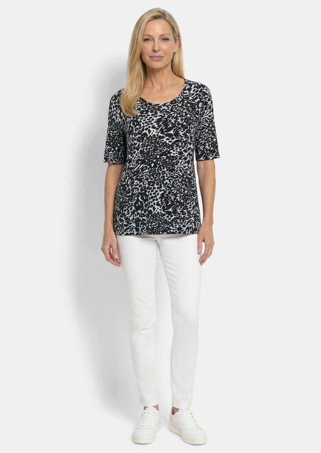 Viskoseshirt mit Leo Print