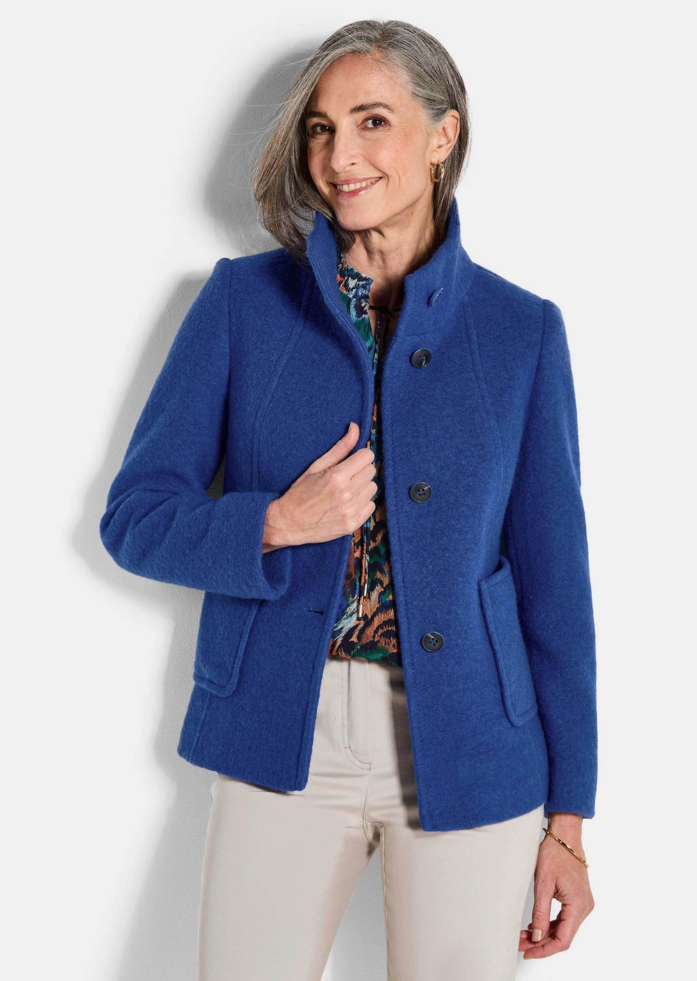 Wollmix Jacke mit Stehkragen