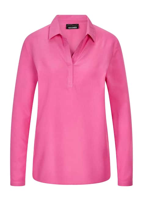 Zeitlose Viskosebluse mit Hemdkragen