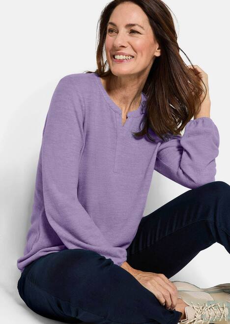 Elegante Bluse mit Zierblende, Rundhals