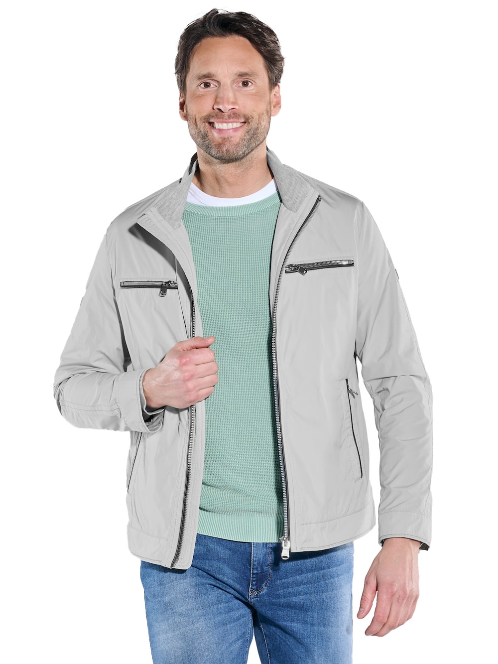 Blouson-Jacke mit Kontrastdetails