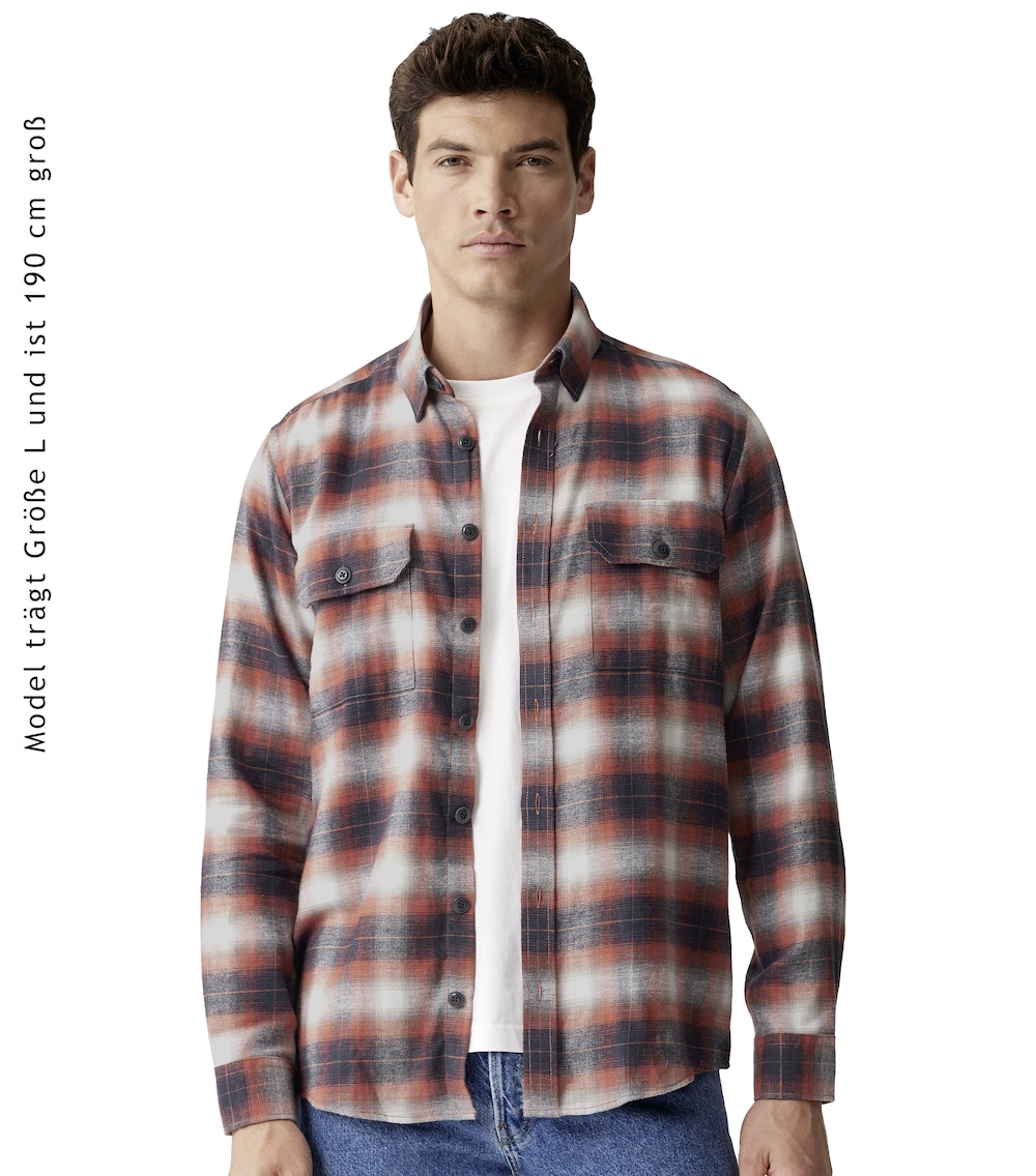 Flanellhemd kariert Casual Fit