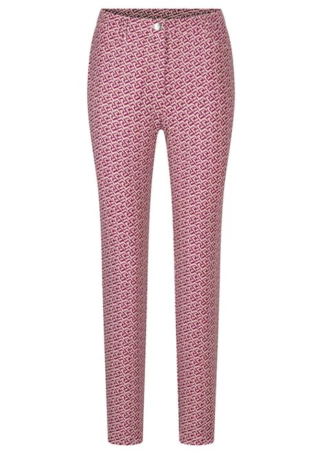 Slim Fit Printhose mit hohem Bund