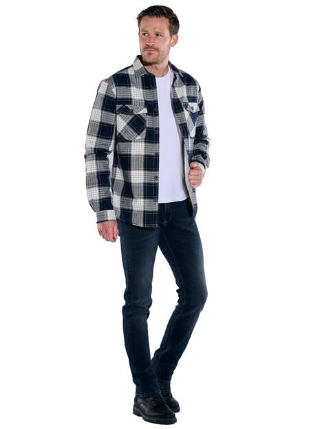 engbers Herren Overshirt kariert , Marineblau