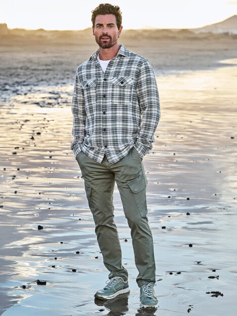 Herren Kerniges Overshirt aus Leno-Ware , Brilliantblau