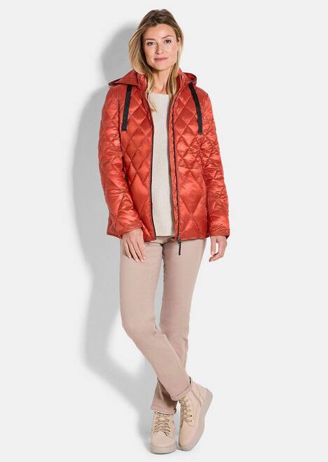 GOLDNER Jas Gewatteerd jack met een ruitmotief