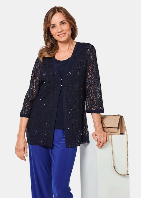 Figurumspielendes Spitzenjäckchen mit Pailletten