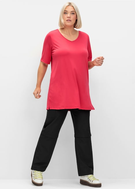 Funktionsshirt Kurzarm Uni Rundhalskragen