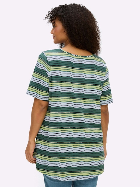 Longshirt Kurzarm Ohne Kragen