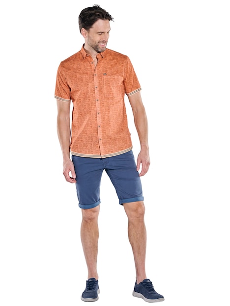 Herren Baumwoll-Hemd mit Kontrastdetails , Orange