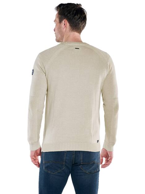 engbers Herren Pullover Rundhals , Creme