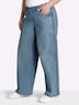 Jeans Jeans mit geflochtenen Streifen am weiten Bein normal Formbund