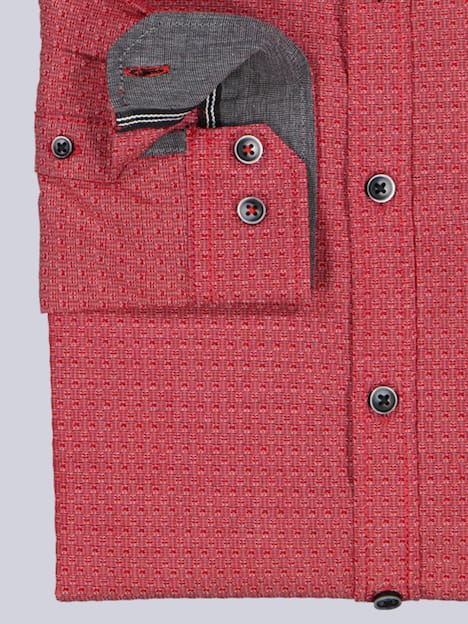 engbers Herren Langarm-Hemd strukturiert , Feuerrot